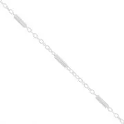 Cadena Forçat con tubos 1,2 mm en plata 925 x50cm