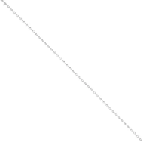 Cadena de bolas de diamantes de 0,95 mm en plata 925 x50cm