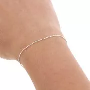 Cadena de bolas de diamantes de 0,95 mm en plata 925 x50cm