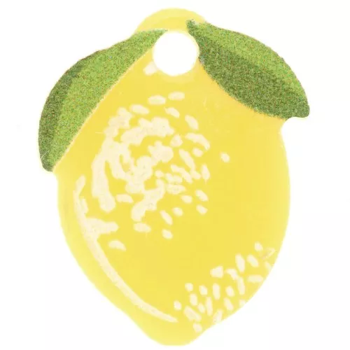Colgante en forma de limón 15x12 mm en plexiglás - Amarillo - Verde x1