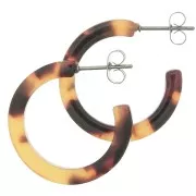 Pendientes - Créoles en acétate de cellulose 25 mm Ecaille de tortue - Marron - Noir x2 Créoles en acétate de cellulose 25 mm Ecaille de tortue - Marron - Noir x2