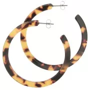 Pendientes - Créoles en acétate de cellulose 50 mm Ecaille de tortue - Marron - Noir x2 Créoles en acétate de cellulose 50 mm Ecaille de tortue - Marron - Noir x2