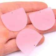 Colgante media luna acetato de celulosa mat 29x34 mm Rose clair x1