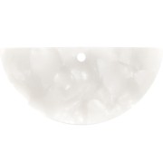 Colgante media luna acetato de celulosa 15x30.5 mm - Ecaille de tortue - Blanc nac