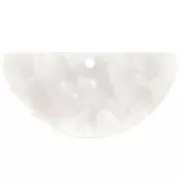 Colgante media luna acetato de celulosa 15x30.5 mm - Ecaille de tortue - Blanc nac