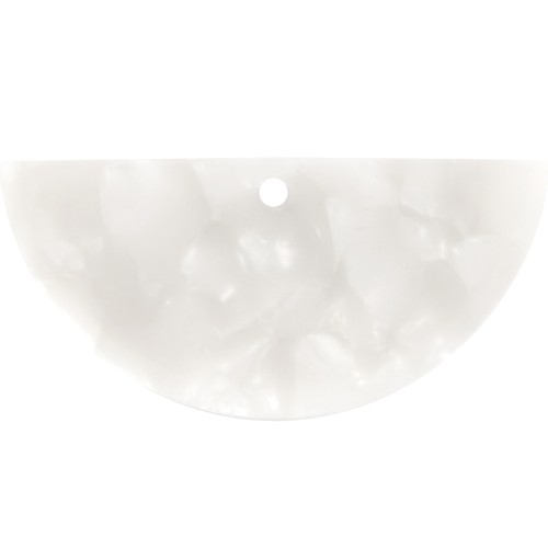 Colgante media luna acetato de celulosa 15x30.5 mm - Ecaille de tortue - Blanc nac