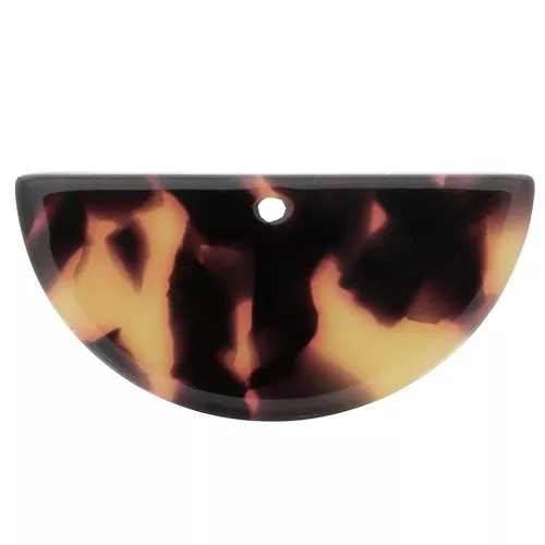 Colgante media luna acetato de celulosa 15x30.5 mm - Ecaille de tortue - Marron -