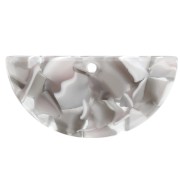 Colgante media luna acetato de celulosa 15x30.5 mm - Ecaille de tortue - Gris - Ma