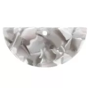 Colgante media luna acetato de celulosa 15x30.5 mm - Ecaille de tortue - Gris - Ma