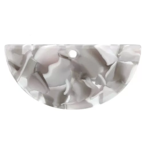Colgante media luna acetato de celulosa 15x30.5 mm - Ecaille de tortue - Gris - Ma