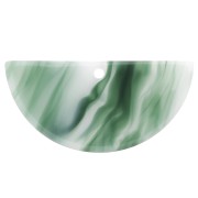 Colgante de media luna de acetato 15x30,5 mm - Verde oscuro - Blanco x1|raw }}