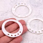 Colgante - candelabro calado 36 mm acetato escama de tortuga - Blanc nacré x1