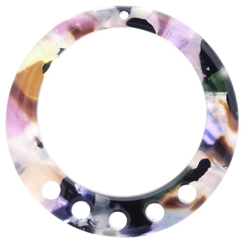 Colgante - candelabro calado 36 mm acetato escama de tortuga Morado - Marrón x1