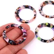 Colgante - candelabro calado 36 mm acetato escama de tortuga Morado - Marrón x1