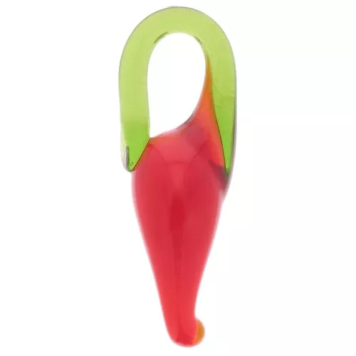 Dijes pimiento picante de vidrio 20x10 mm - Rojo - Verde x4