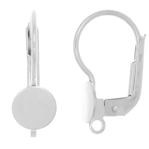 Bandeja 17 mm para cabujón de 6 mm con anillo cerrado - Plata 925 x2