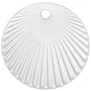 Colgante redondo efecto plisado 15 mm con engaste para cabujón de 4 mm - Plata 925 x1