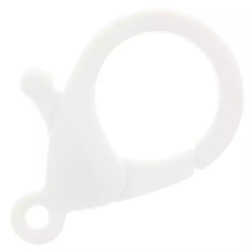 Cierre mosquetón 36 mm de acrílico - Blanc x1
