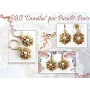 Cuentas de cristal Piros® de Puca® 2x5 mm Opaque Apricot x10g