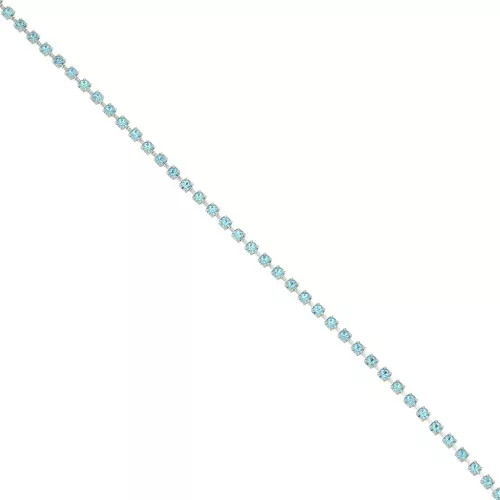Cadena strass de latón cristal tallado de 2,10 mm - Plateado - Aqua Bohemica x50cm