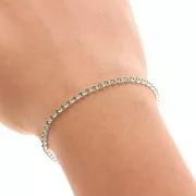 Cadena strass de latón cristal tallado de 2,10 mm - Plateado - Esmeralda x50cm