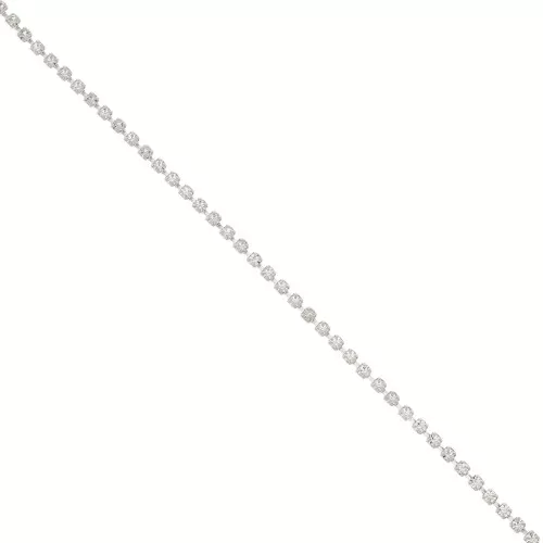 Cadena strass de latón cristal tallado de 2,10 mm - Plateado - Cristal x50cm