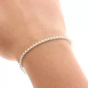 Cadena strass de latón cristal tallado de 2,10 mm - Plateado - Cristal AB x50cm