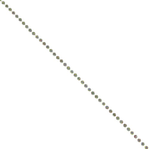 Cadena strass latón cristal tallado 2,10 mm Plateado Cristal Vitrail Medium x50cm