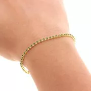 Cadena de strass de cristal tallado de 2,10 mm Dorado - Esmeralda x50cm