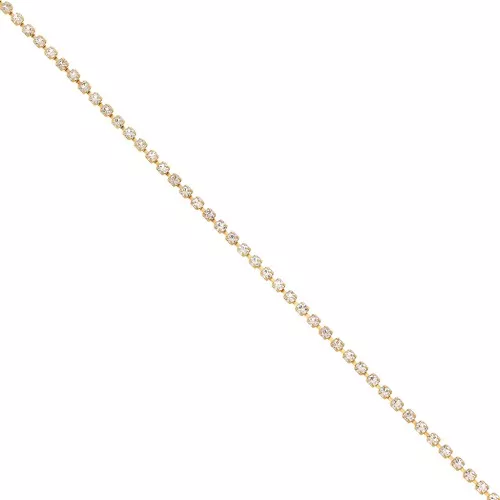 Cadena de strass de cristal tallado de 2,10 mm Dorado - Cristal x50cm