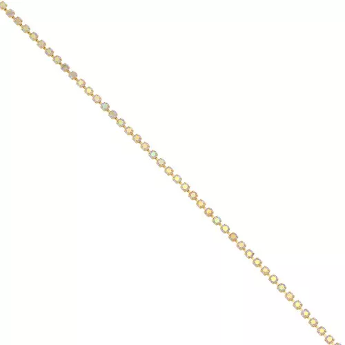 Cadena de strass de cristal tallado de 2,10 mm Dorado - Cristal AB x50cm
