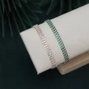 Cadena de strass de cristal tallado de 2,10 mm Dorado - Cristal AB x50cm