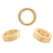 Cuentas redondas Heishi - Discos planos perforados 3 mm - Chapado en oro x25|raw }}