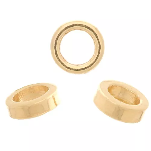 Cuentas redondas Heishi - Discos planos perforados 3 mm - Chapado en oro x25
