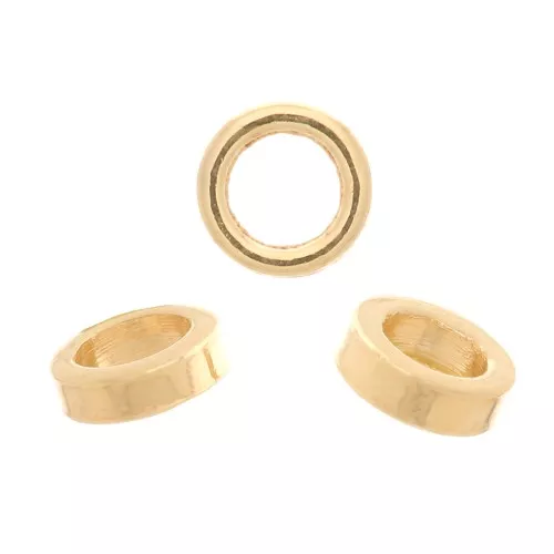 Cuentas redondas Heishi - Discos planos perforados 2 mm - Chapado en oro x50