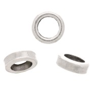 Cuentas redondas Heishi - Discos perforados planos 3 mm Chapado en plata antigua x25|raw }}