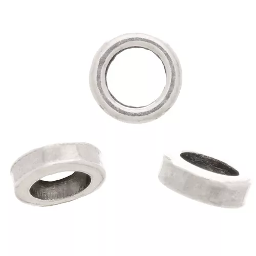 Cuentas redondas Heishi - Discos perforados planos 3 mm Chapado en plata antigua x25