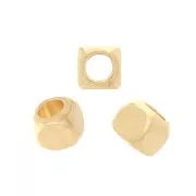 Perlas cubo de 2 mm - Chapado en oro x20