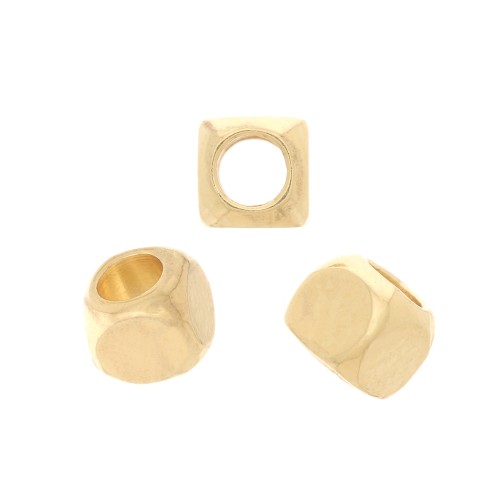 Perlas cubo de 2 mm - Chapado en oro x20