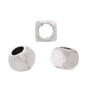 Cuentas cúbicas 2,5 mm - Chapado en plata antigua x10|raw }}