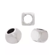 Cuentas cúbicas 2,5 mm - Chapado en plata antigua x10