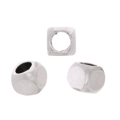 Cuentas cúbicas 2,5 mm - Chapado en plata antigua x10