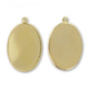 Engaste para colgante cabujón base plana 40x30 mm - Dorado con oro fino x1|raw }}