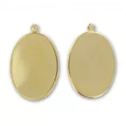 Engaste para colgante cabujón base plana 40x30 mm - Dorado con oro fino x1