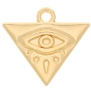 Charm de triángulo con ojo 14x16 mm - Chapado en oro x1
