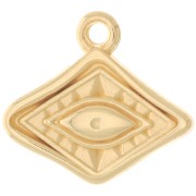 Colgante de diamante con ojo 14x15 mm - Chapado en oro x1|raw }}