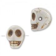 Cuenta Calavera de Howlite tintado 14 mm imitación hueso x1|raw }}