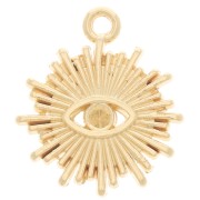 Charm Sol 17x15 mm - Motivo ojo para cabujón 1,8 mm - Chapado en oro x1|raw }}
