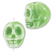 Calavera de cerámica 13x11 mm Verde Anís x1