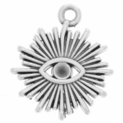 Charm de sol 17x15mm motivo ojo para cabujón 1.8mm Plateado antiguo|raw }}